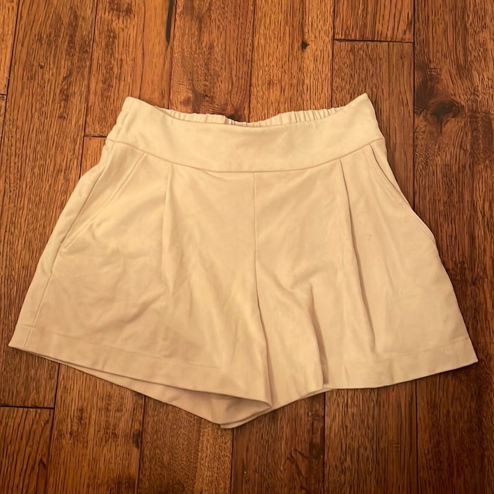 Beige womens shorts.